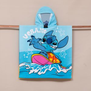 Toalla de Playa con Capucha 60x120cm. / Stitch Surf - Mashini