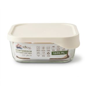 Hermético de Vidrio Cuadrado Glass Try 1320 ml - Doral