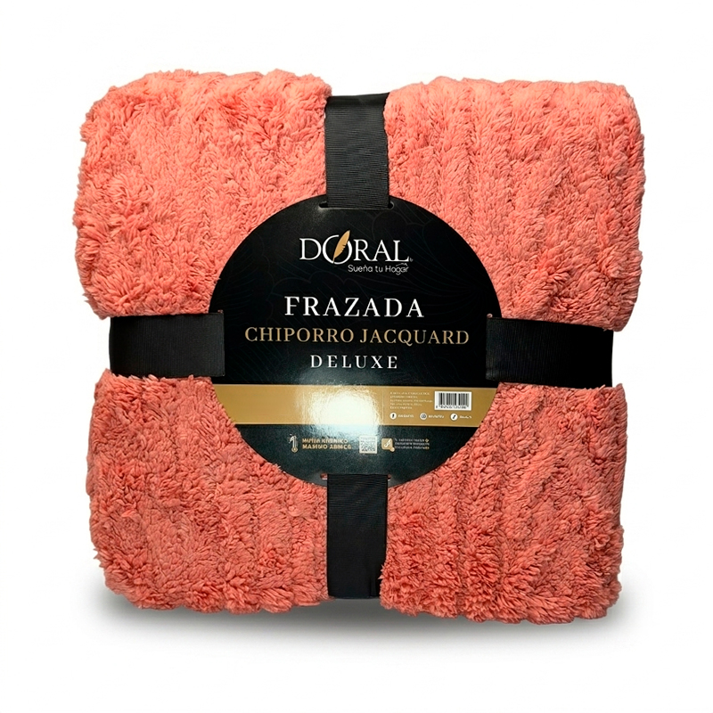 Frazada Chiporro Jacquard Deluxe 2.0 plazas / Coral - Doral