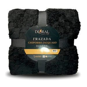 Frazada Chiporro Jacquard Deluxe 2.0 plazas / Negro - Doral
