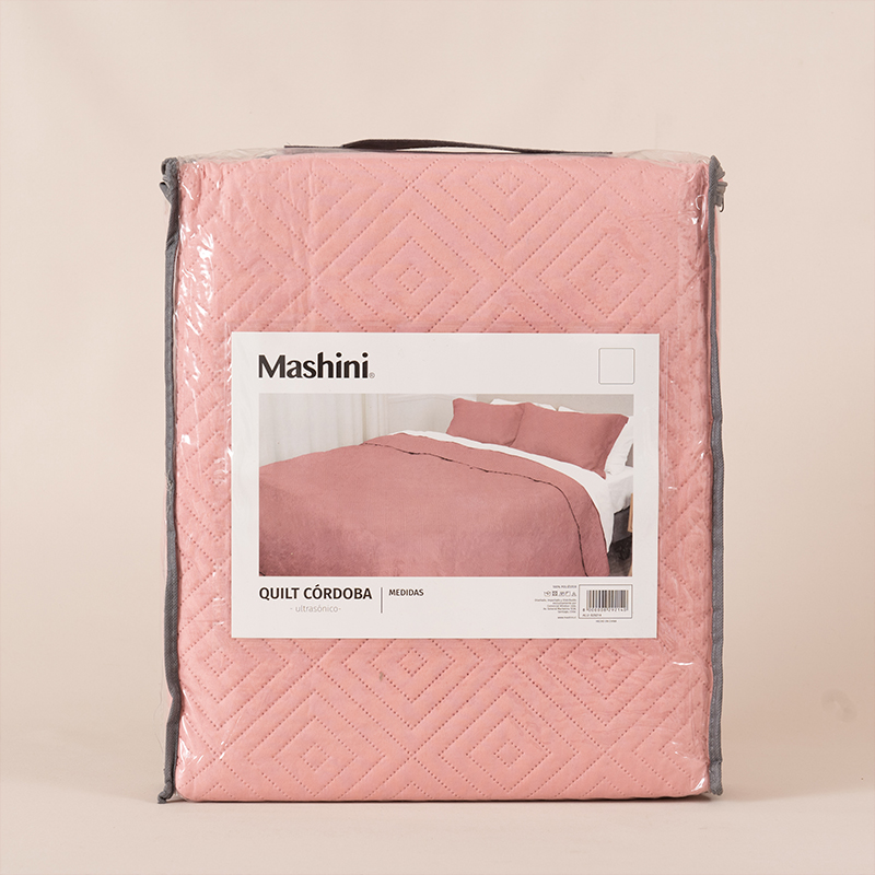 Quilt Cordoba Liso 1.5 Plazas / Coral - Mashini - Imagen 3