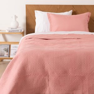 Quilt Cordoba Liso 1.5 Plazas / Coral - Mashini