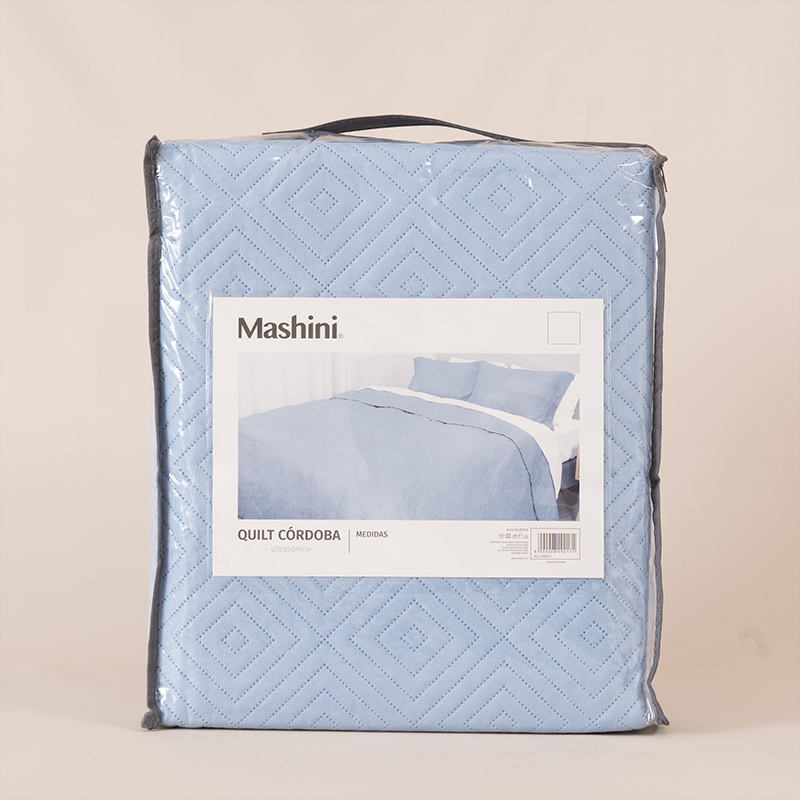 Quilt Cordoba Liso 1.5 Plazas / Celeste - Mashini - Imagen 3