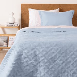 Quilt Cordoba Liso 1.5 Plazas / Celeste - Mashini