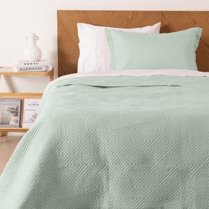 Quilt Cordoba Liso 1.5 Plazas / Verde - Mashini
