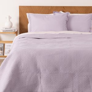 Quilt Cordoba Liso 2 Plazas / Lila - Mashini