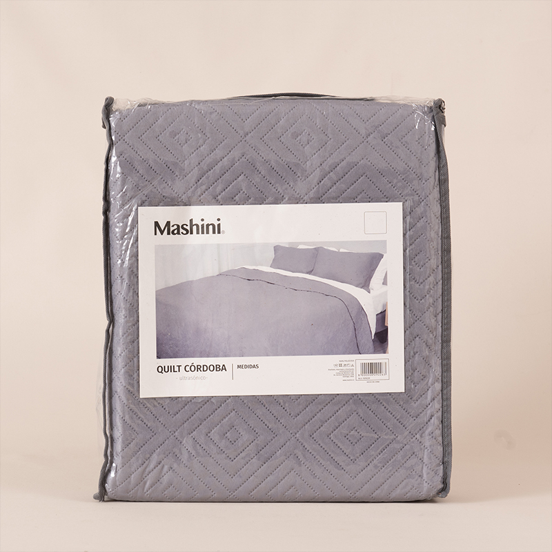 Quilt Cordoba Liso 1.5 Plazas / Gris - Mashini - Imagen 3