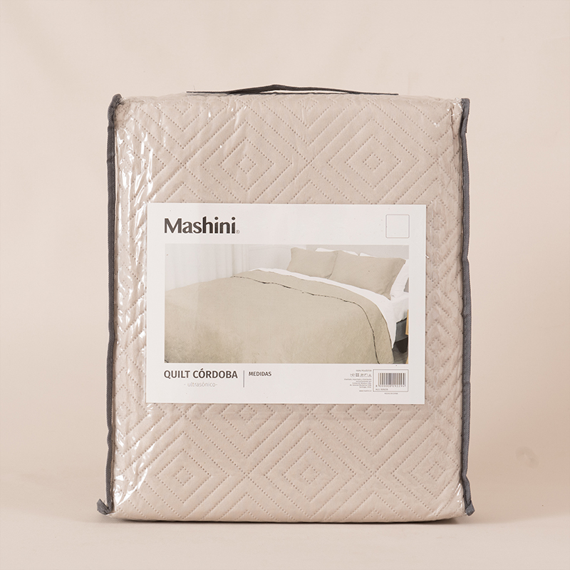 Quilt Cordoba Liso 1.5 Plazas / Arena - Mashini - Imagen 3