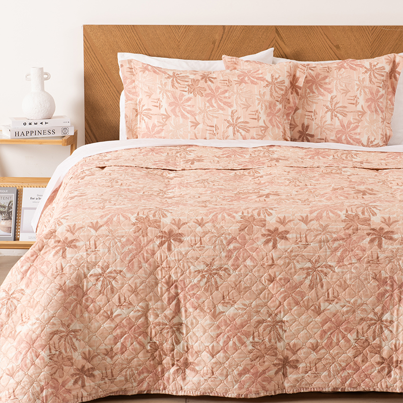 Quilt Cordoba Estampado 2 Plazas / Palmera - Mashini