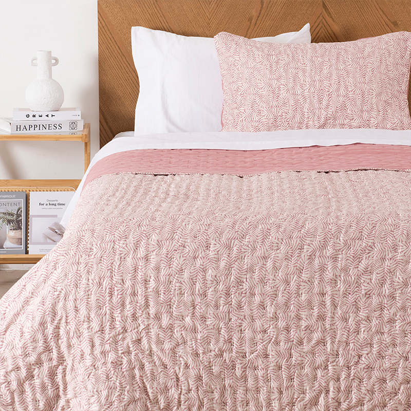 Quilt Estampado Mallorca 1.5 Plaza / Helecho - Mashini