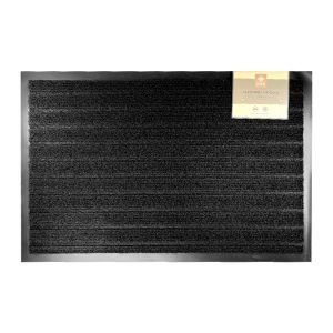 Limpiapiés Alfombra 58x38 cm / Franjas Negro - Zahr