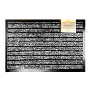 Limpiapiés Alfombra 58x38 cm / Franjas Negro Jaspeado - Zahr