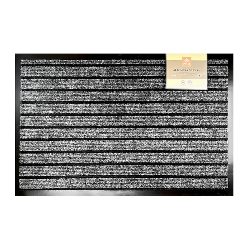 Limpiapiés Alfombra 58x38 cm / Franjas Negro Jaspeado - Zahr