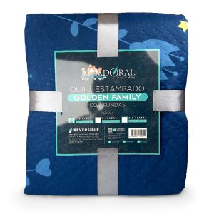 Quilt Hotpress Golden Family 1.5 plazas / Universo Azul - Doral