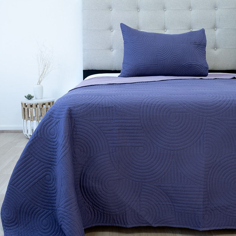 Quilt Hotpress Liso Bicolor 1.5 plazas / Lila Morado - Doral - Imagen 2
