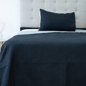 Quilt Hotpress Liso Bicolor 1.5 plazas / Negro Gris - Doral