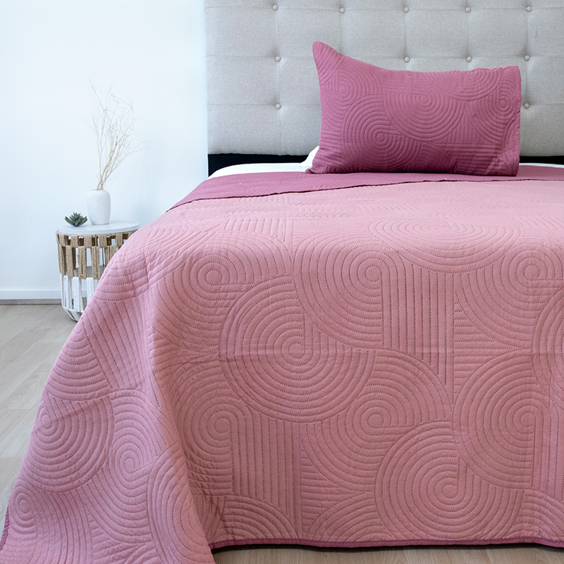Quilt Hotpress Liso Bicolor 1.5 plazas / Rosa Viejo - Doral - Imagen 2