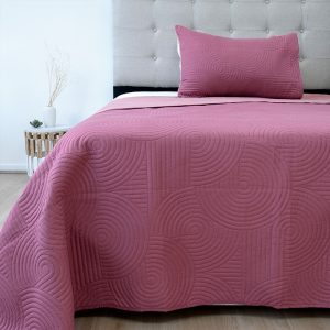 Quilt Hotpress Liso Bicolor 1.5 plazas / Rosa Viejo - Doral