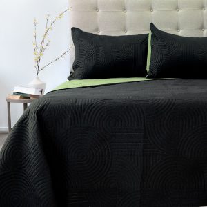 Quitl Hotpress Liso Bicolor 2 Plazas / Negro Verde Claro - Doral