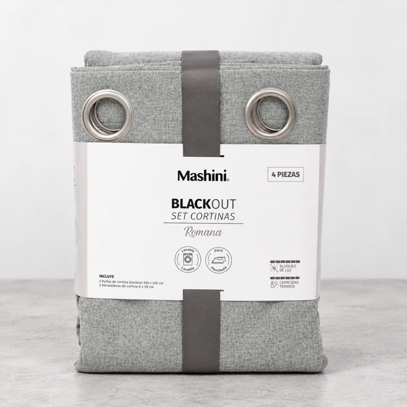Set de Cortinas Blackout Argolla Romana / Verde - Mashini
