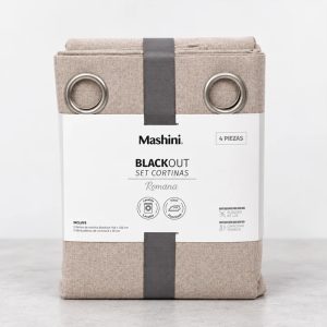 Set de Cortinas Blackout Argolla Romana / Crudo - Mashini