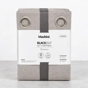 Set de Cortinas Blackout Argolla Romana / Gris - Mashini