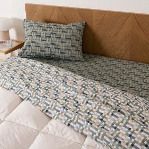 Juego de Sábanas Estampada 144 Hilos 1.5 Plazas / Llaima - Mashini