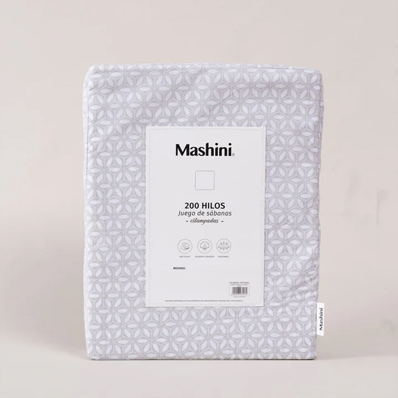 Juego de Sábanas Estampada 200 Hilos 1.5 Plazas / Menta - Mashini - Imagen 3