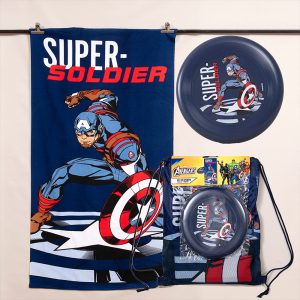 Set Toalla de Playa 70x140 cm + Frisbit / Avenger Soldado - Mashini