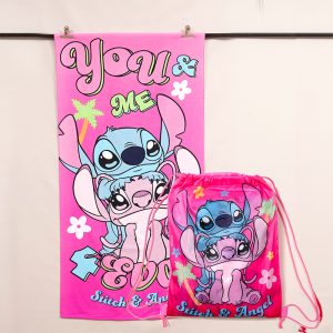 Toalla de Playa 70x140 cm + Bolso / Stitch Love - Mashini
