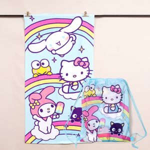 Toalla de Playa 70x140 cm + Bolso / Hello Kitty Amigos - Mashini
