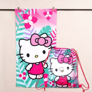 Toalla de Playa 70x140 cm + Bolso / Hello Kitty Tropica - Mashini