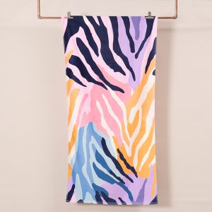 Toalla de Playa Algodón Velour 70x150cm. + Bolso / Multi - Mashini