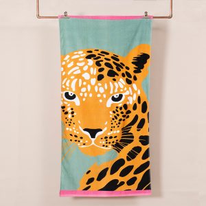Toalla de Playa Algodón Velour 70x150cm. + Bolso / Leopa - Mashini