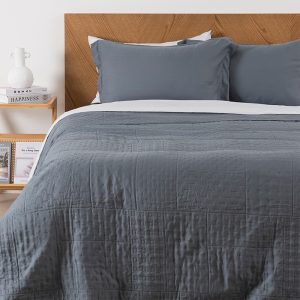 Quilt + Sábana Liso 2.5 Plazas / Gris - Mashini