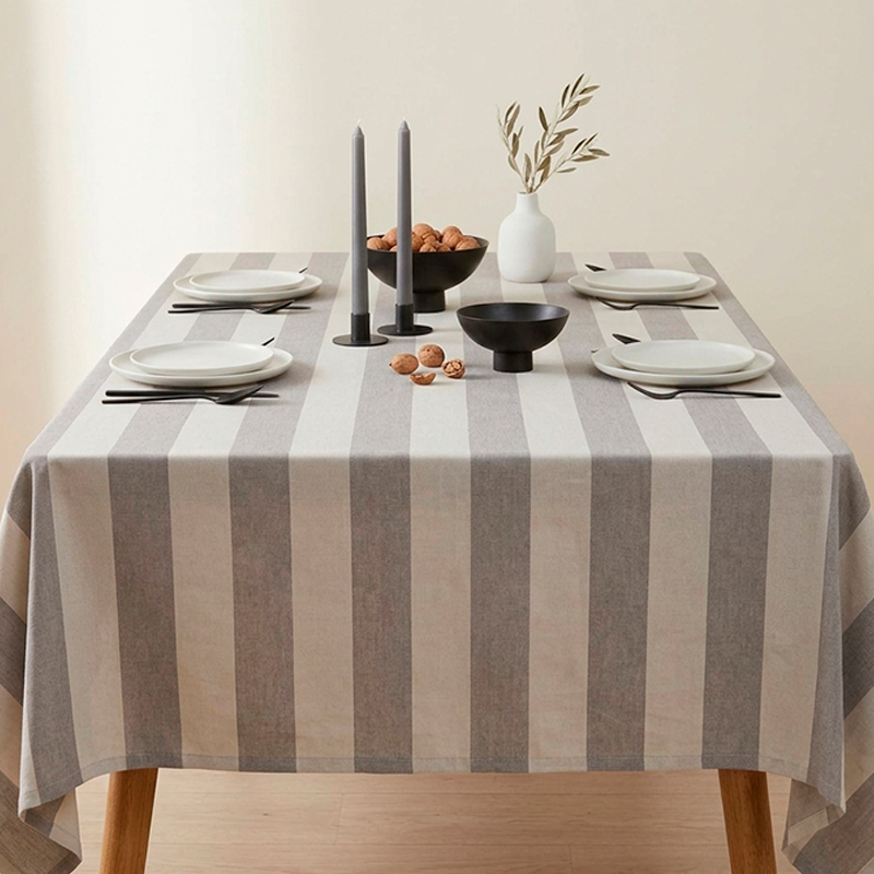 Mantel Rectangular Alondra Yarn Dyed 150x210cm / Beige Listado - Doral