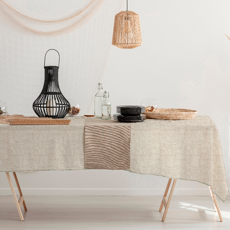 Mantel Rectangular Aurelia Impermeable 150x210cm / Tramado Beige - Doral