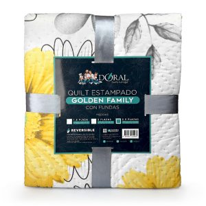 Quilt Hotpress Estampado 2.5 Plazas / Girasoles Blanco - Doral