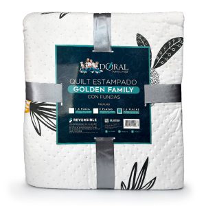 Quilt Hotpress Estampado 2.5 Plazas / Piñas Blanco - Doral