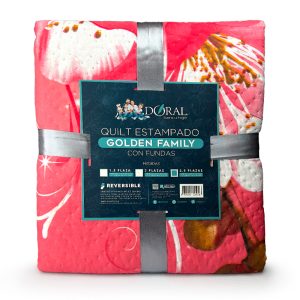 Quilt Hotpress Estampado 2.5 Plazas / Ramas Rojo - Doral