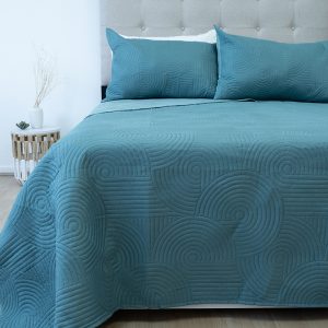 Quilt Hotpress Liso Bicolor 2 Plazas / Verde Oscuro - Doral