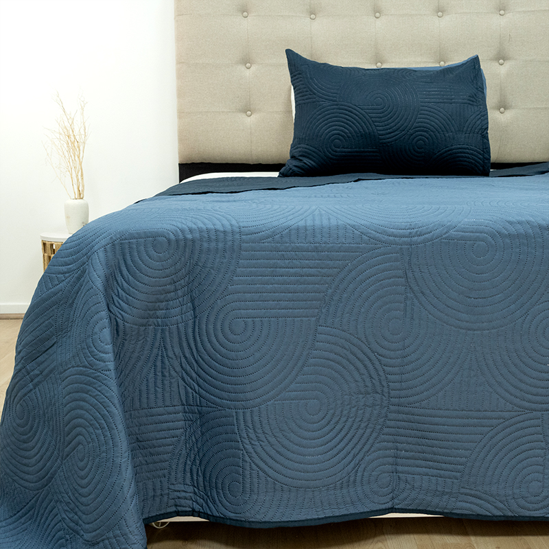 Quilt Hotpress Liso Bicolor 1.5 plazas / Azul Marino - Doral - Imagen 3