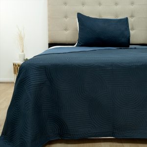Quilt Hotpress Liso Bicolor 1.5 plazas / Azul Marino - Doral