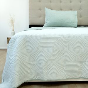 Quilt Hotpress Liso Bicolor 1.5 plazas / Verde Agua Menta - Doral