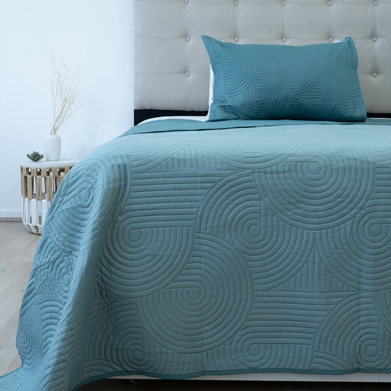 Quilt Hotpress Liso Bicolor 1.5 plazas / Verde Oscuro - Doral - Imagen 3