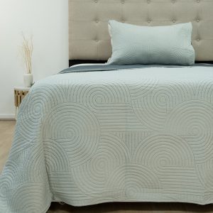 Quilt Hotpress Liso Bicolor 1.5 plazas / Verde Pastel Gris - Doral