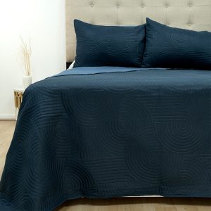 Quilt Hotpress Liso Bicolor 2 Plazas / Azul Marino - Doral