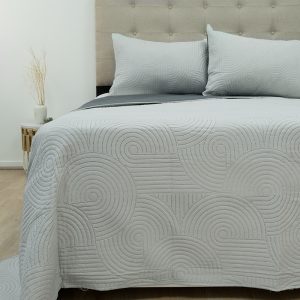 Quilt Hotpress Liso Bicolor 2 Plazas / Gris Claro Marengo - Doral