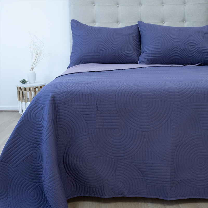 Quilt Hotpress Liso Bicolor 2 Plazas / Lila Morado - Doral - Imagen 3