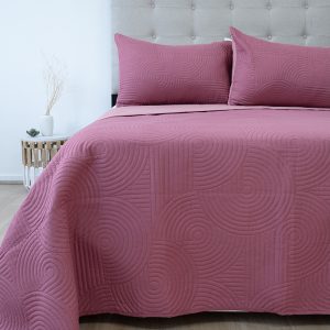 Quilt Hotpress Liso Bicolor 2 Plazas / Rosa Viejo - Doral